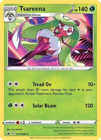 Tsareena SWSH06: Chilling Reign Pokemon card