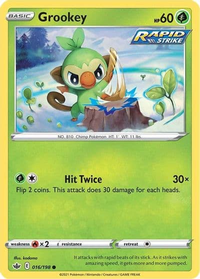 Grookey SWSH06: Chilling Reign Pokemon card