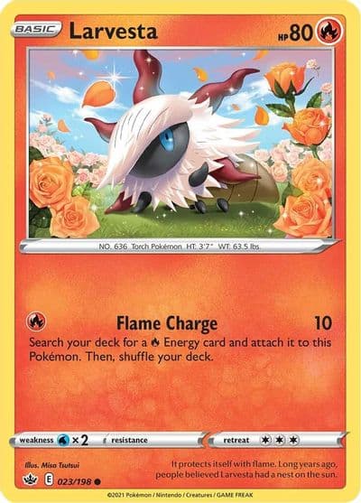 Larvesta SWSH06: Chilling Reign Pokemon card