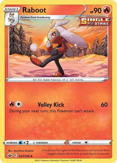 Raboot SWSH06: Chilling Reign Pokemon card