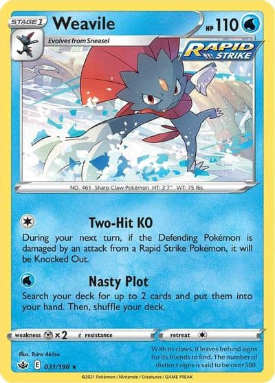 Weavile SWSH06: Chilling Reign Pokemon card