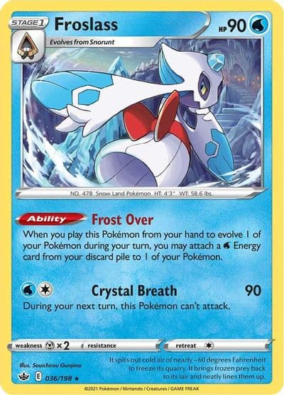 Froslass SWSH06: Chilling Reign Pokemon card