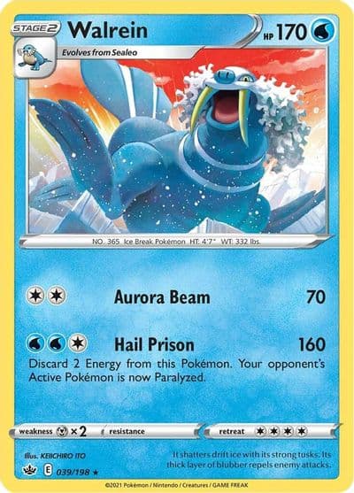 Walrein SWSH06: Chilling Reign Pokemon card