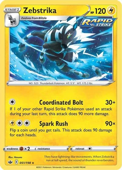 Zebstrika SWSH06: Chilling Reign Pokemon card