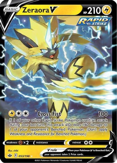 Zeraora V SWSH06: Chilling Reign Pokemon card