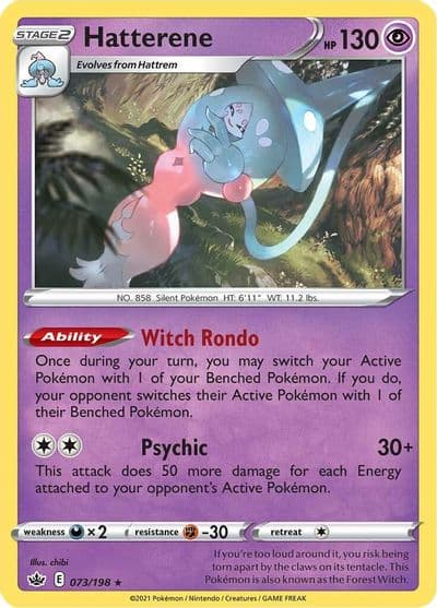 Hatterene SWSH06: Chilling Reign Pokemon card