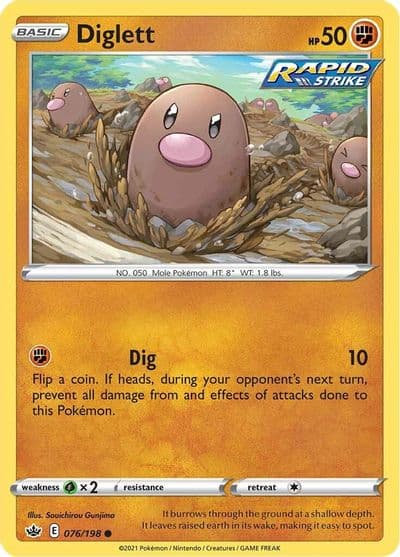 Diglett SWSH06: Chilling Reign Pokemon card