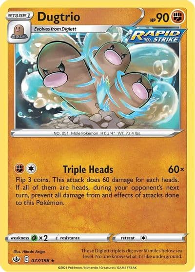 Dugtrio SWSH06: Chilling Reign Pokemon card
