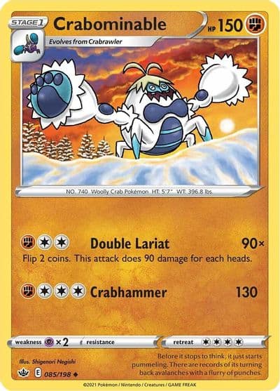Crabominable SWSH06: Chilling Reign Pokemon card