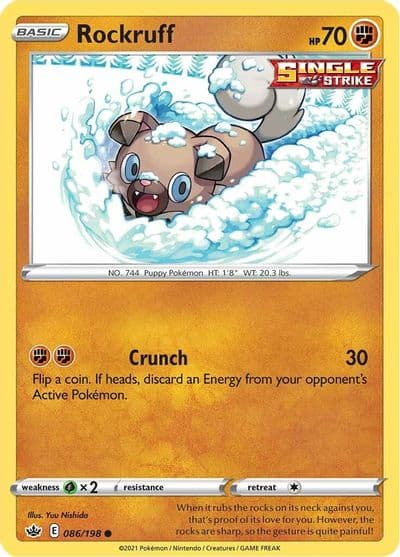 Rockruff SWSH06: Chilling Reign Pokemon card