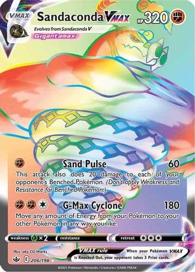 Sandaconda VMAX (Secret) SWSH06: Chilling Reign Pokemon card