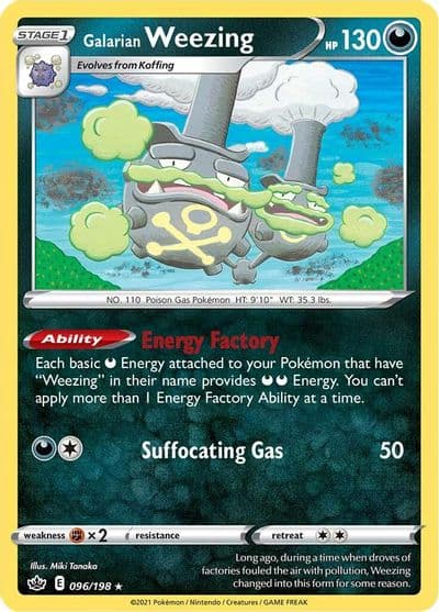 Galarian Weezing SWSH06: Chilling Reign Pokemon card