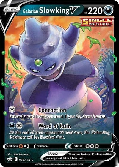 Galarian Slowking V SWSH06: Chilling Reign Pokemon card