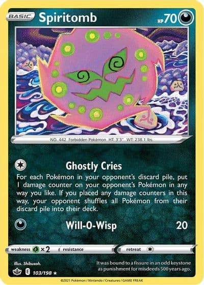 Spiritomb SWSH06: Chilling Reign Pokemon card