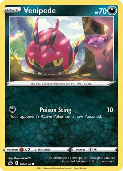 Venipede SWSH06: Chilling Reign Pokemon card