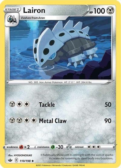 Lairon SWSH06: Chilling Reign Pokemon card