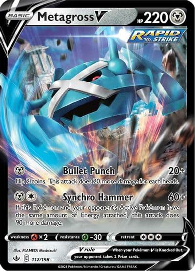 Metagross V SWSH06: Chilling Reign Pokemon card