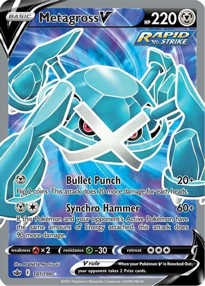 Metagross V (Full Art) SWSH06: Chilling Reign Pokemon card