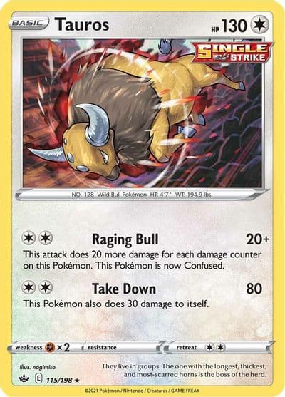 Tauros SWSH06: Chilling Reign Pokemon card