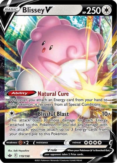 Blissey V SWSH06: Chilling Reign Pokemon card