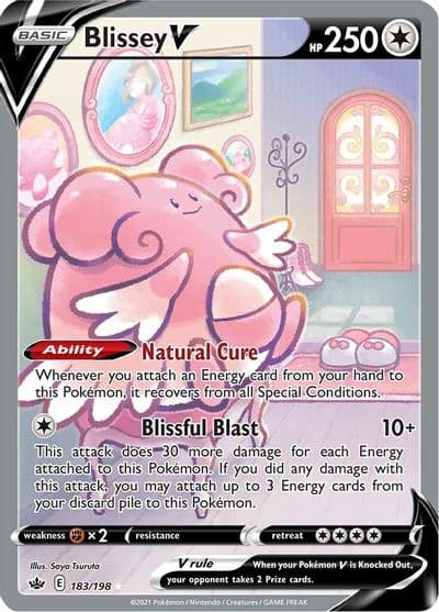 Blissey V (Alternate Full Art) SWSH06: Chilling Reign Pokemon card