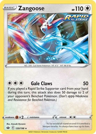 Zangoose SWSH06: Chilling Reign Pokemon card