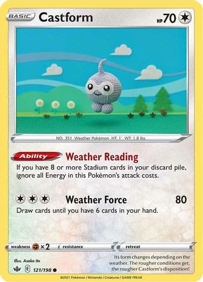 Castform SWSH06: Chilling Reign Pokemon card