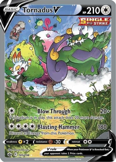 Tornadus V (Alternate Full Art) SWSH06: Chilling Reign Pokemon card