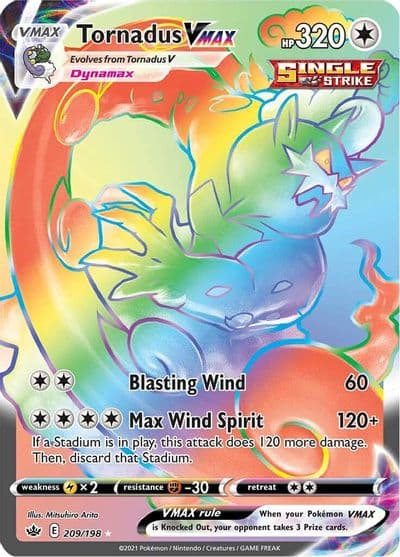 Tornadus VMAX (Secret) SWSH06: Chilling Reign Pokemon card