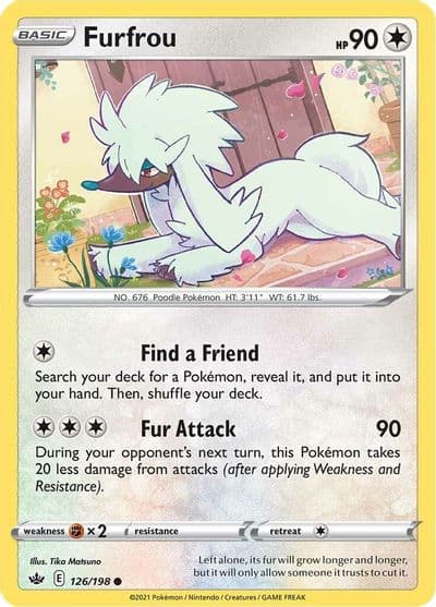 Furfrou SWSH06: Chilling Reign Pokemon card