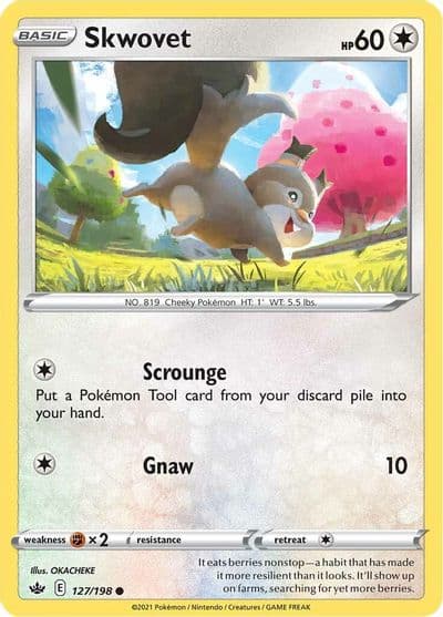 Skwovet SWSH06: Chilling Reign Pokemon card