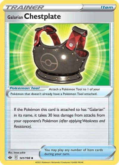 Galarian Chestplate SWSH06: Chilling Reign Pokemon card