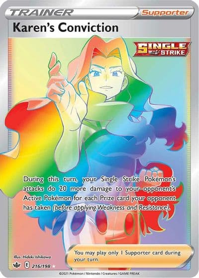 Karen's Conviction (Secret) SWSH06: Chilling Reign Pokemon card