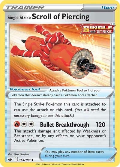 Single Strike Scroll of Piercing SWSH06: Chilling Reign Pokemon card