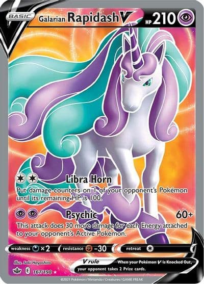 Galarian Rapidash V (Full Art) SWSH06: Chilling Reign Pokemon card