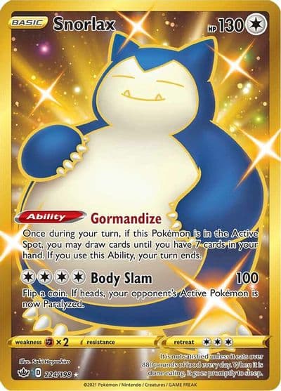 Snorlax (Secret) SWSH06: Chilling Reign Pokemon card