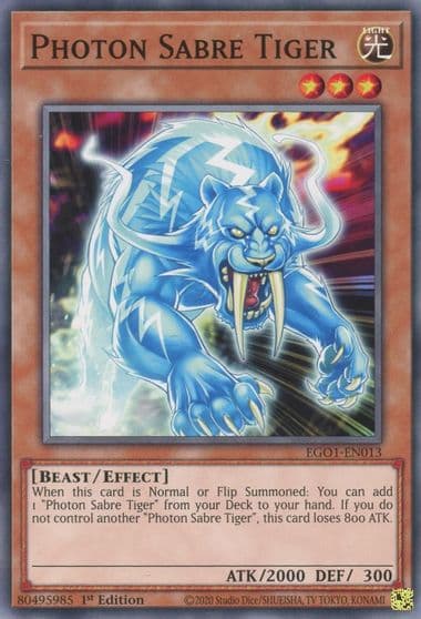 Photon Sabre Tiger Egyptian God Deck: Obelisk the Tormentor Yu-Gi-Oh! card