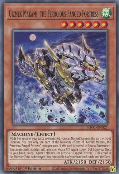 Gizmek Makami the Ferocious Fanged Fortress Egyptian God Deck: Obelisk the Tormentor Yu-Gi-Oh! card