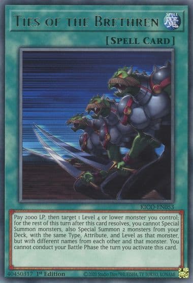 Ties of the Brethren King's Court Yu-Gi-Oh! card