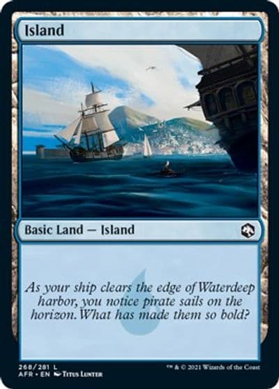 Island 268 Adventures in the Forgotten Realms Magic card