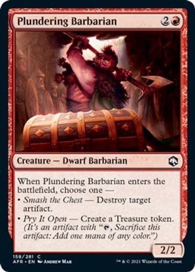 Plundering Barbarian Adventures in the Forgotten Realms Magic card