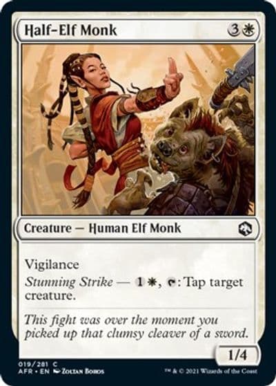 Half Elf Monk Adventures in the Forgotten Realms Magic card