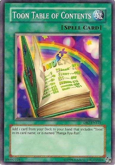 Toon Table of Contents Dark Beginning 2 Yu-Gi-Oh! card