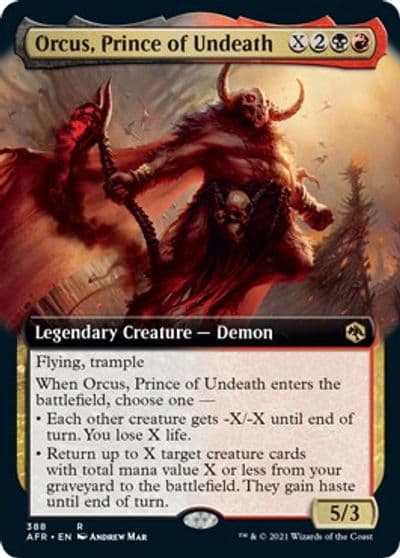Orcus Prince of Undeath Extended Art Adventures in the Forgotten Realms Magic card