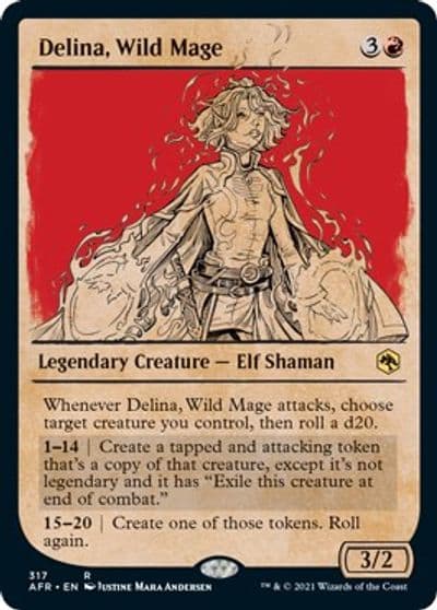 Delina Wild Mage Showcase Adventures in the Forgotten Realms Magic card