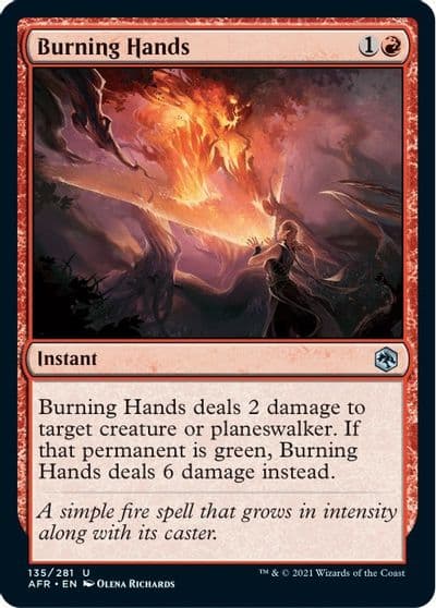 Burning Hands Adventures in the Forgotten Realms Magic card