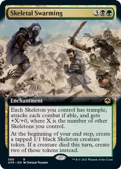 Skeletal Swarming Extended Art Adventures in the Forgotten Realms Magic card
