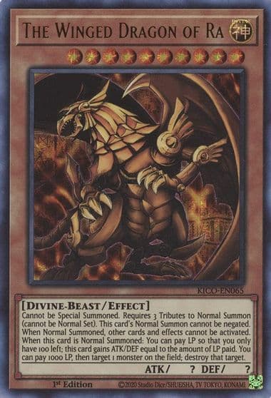 The Winged Dragon of Ra Ultra Pharaohs Rare King's Court Yu-Gi-Oh! card