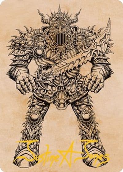 Iron Golem Showcase Art Card Gold Stamped Signature Art Series: Adventures in the Forgotten Realms Magic card