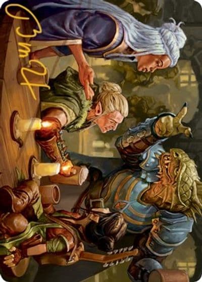 You Meet in a Tavern Art Card Gold Stamped Signature Art Series: Adventures in the Forgotten Realms Magic card